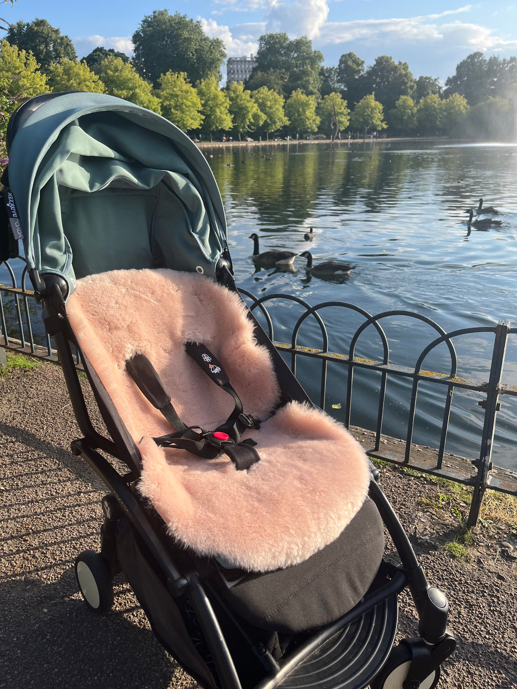 Blush Sheepskin Pram Liners – bluehourlondon - Main Image
