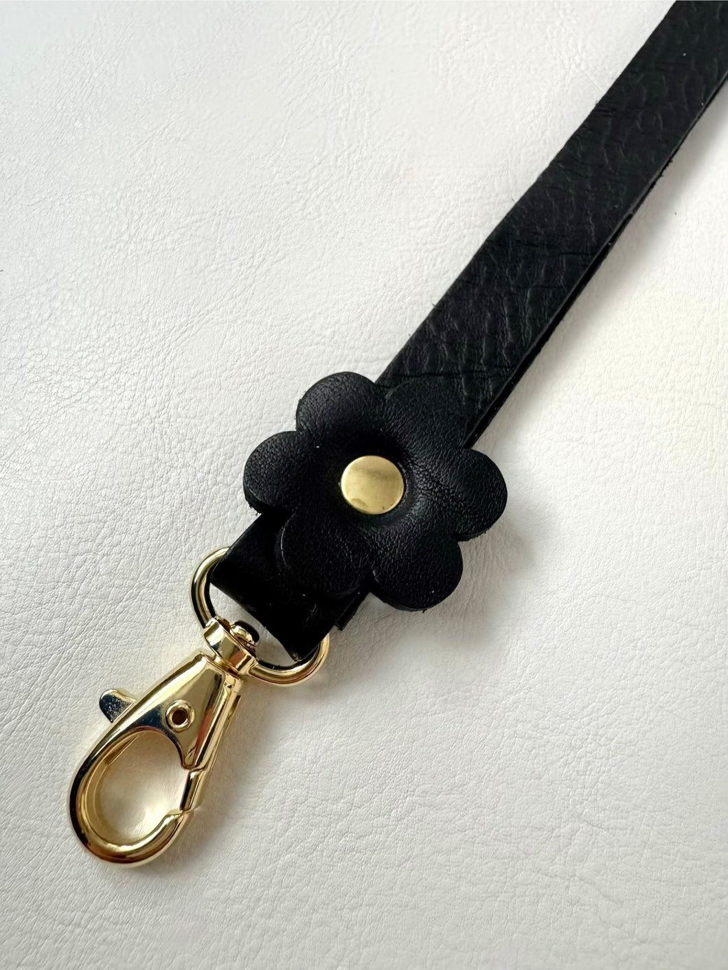 Phone Handle with Flower - Black