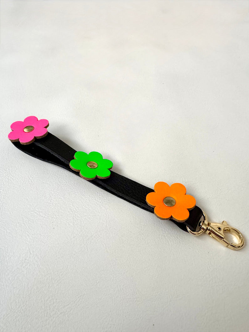 Phone Handle with Flowers - Black