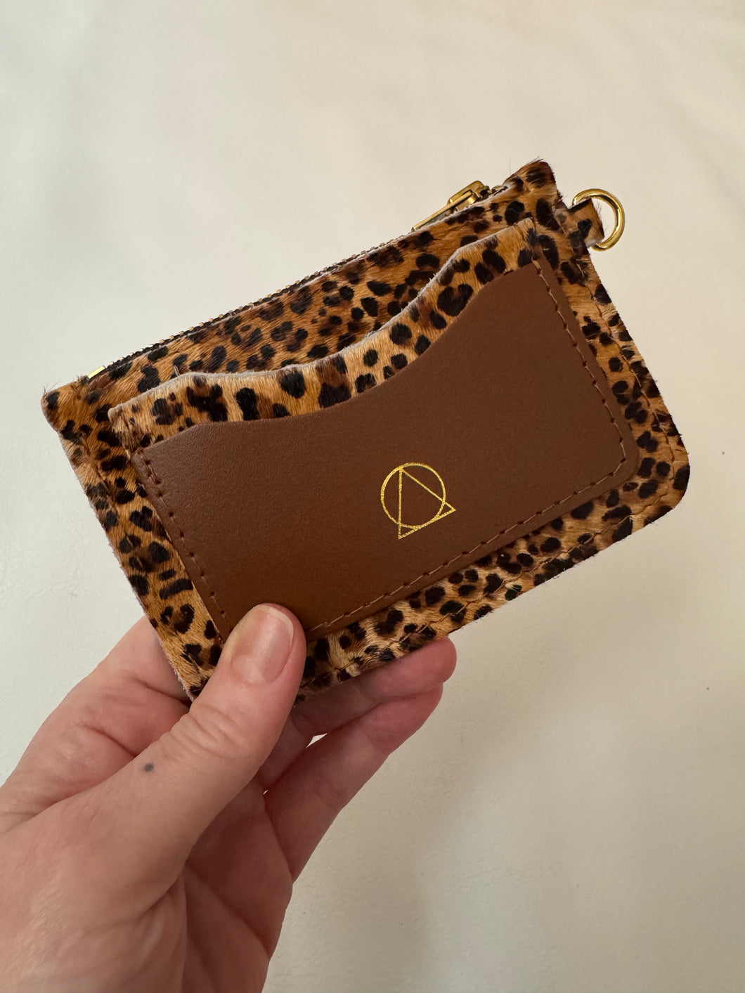 Leopard Print Pierre Purse with Key Ring
