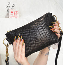 Megan Bag - Embossed Black Large